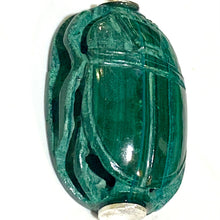 Malachite Scarab Beetle Pendant with Sterling Silver Bail