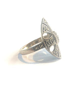 Sterling Silver and Marcasite Oval Cut Out Ring