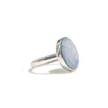 Sterling Silver White Round Opal Ring