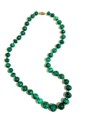 Malachite Graduated Beaded Necklace