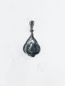 Sterling Silver Marcasite and Enamel Pendant