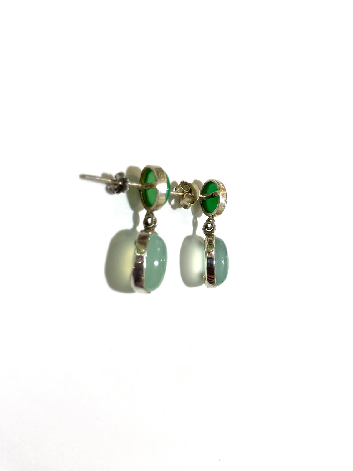 Sterling Silver Chrysoprase Drop Earrings