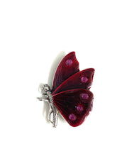Sterling Silver Red Enamel Butterfly Brooch