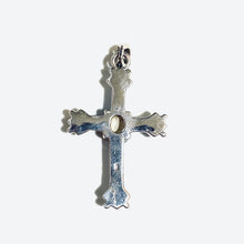 Sterling Silver Mother of Pearl Gothic Marcasite Pendant Cross