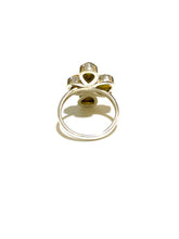 Sterling Silver Honey Amber Flower Ring