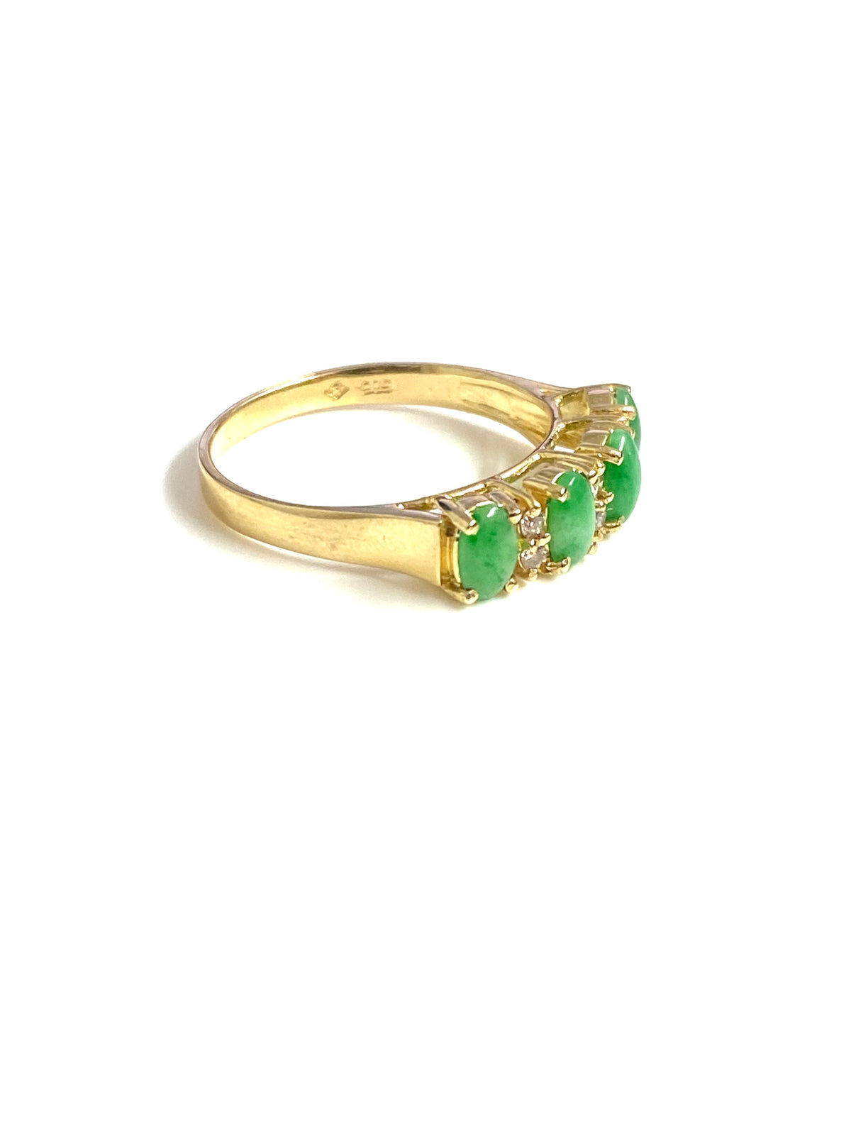 14ct Gold Jadeite and Diamond Ring