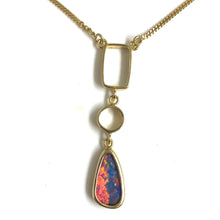 Sterling Silver Gold Plate Opal Necklace