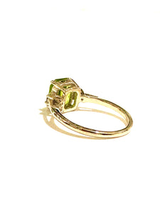 9ct Yellow Gold 2ct Peridot & Diamond Ring