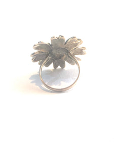 Sterling Silver and Marcasite Flower Ring