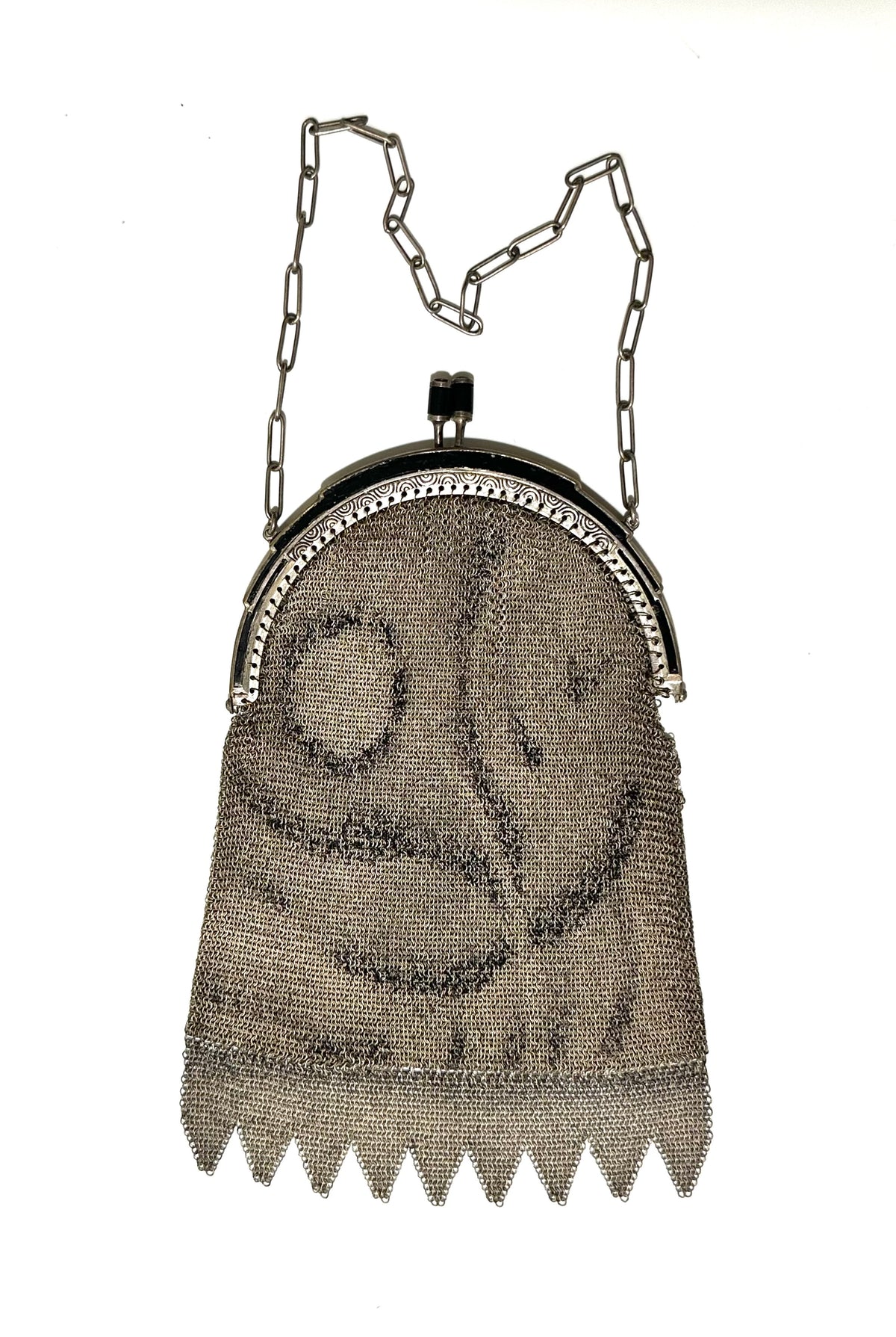 Sterling Silver Mesh Art Deco Evening Bag