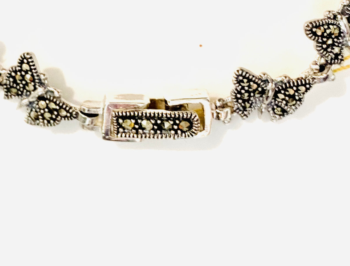 Sterling Silver Marcasite Butterfly Bracelet