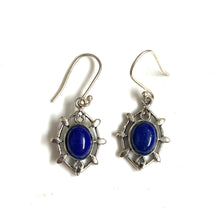 Lapis Lazuli Earrings with Sterling Silver Detail