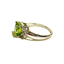 9ct White Gold 2.4ct Peridot & Diamond Ring