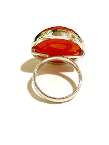 Sterling Silver Cabochon Carnelian Ring