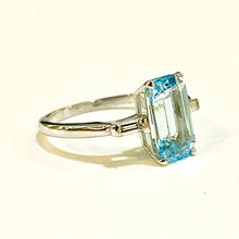 9ct White Gold Aquamarine and Diamond Ring