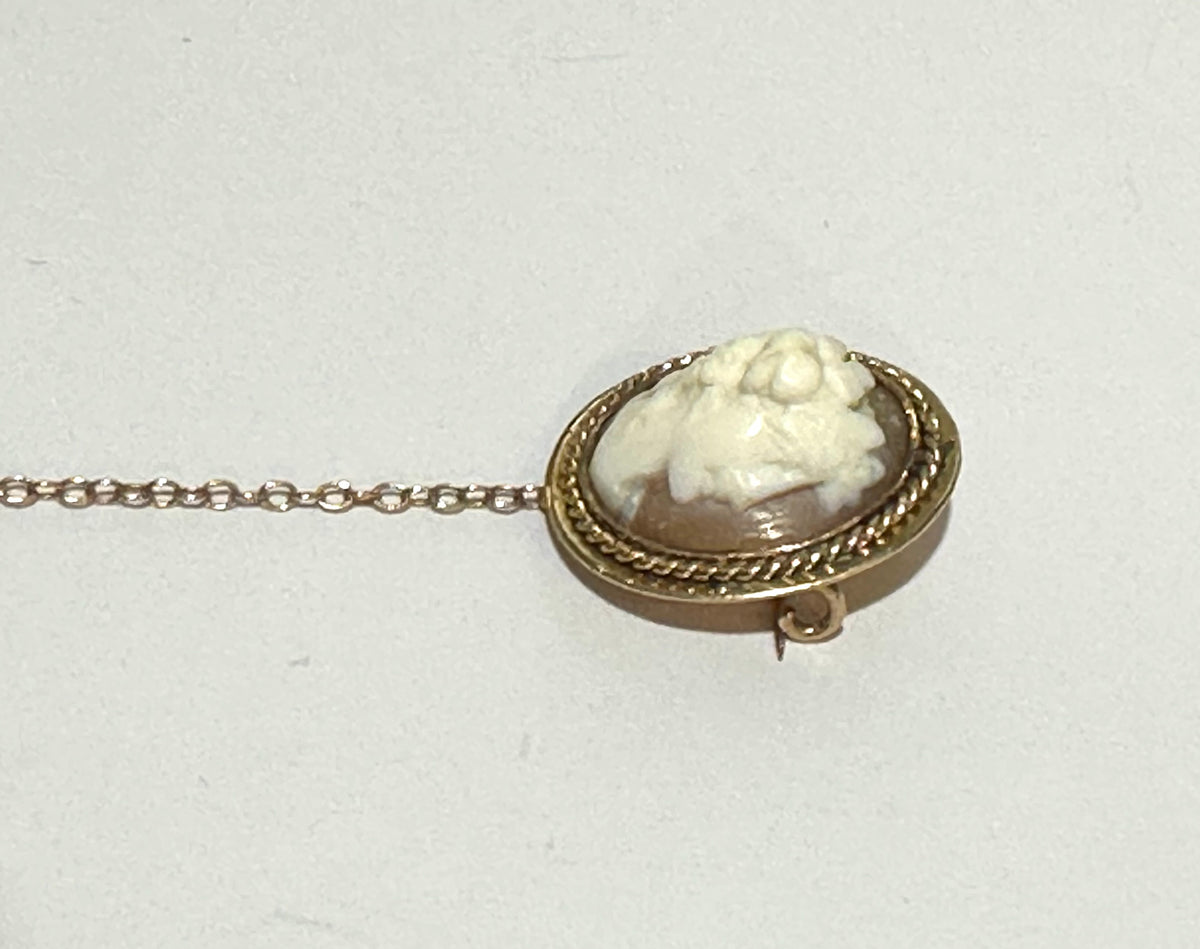 Antique 9ct Rose Gold Conch Shell Cameo