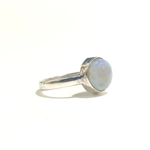 Sterling Silver White Opal Ring