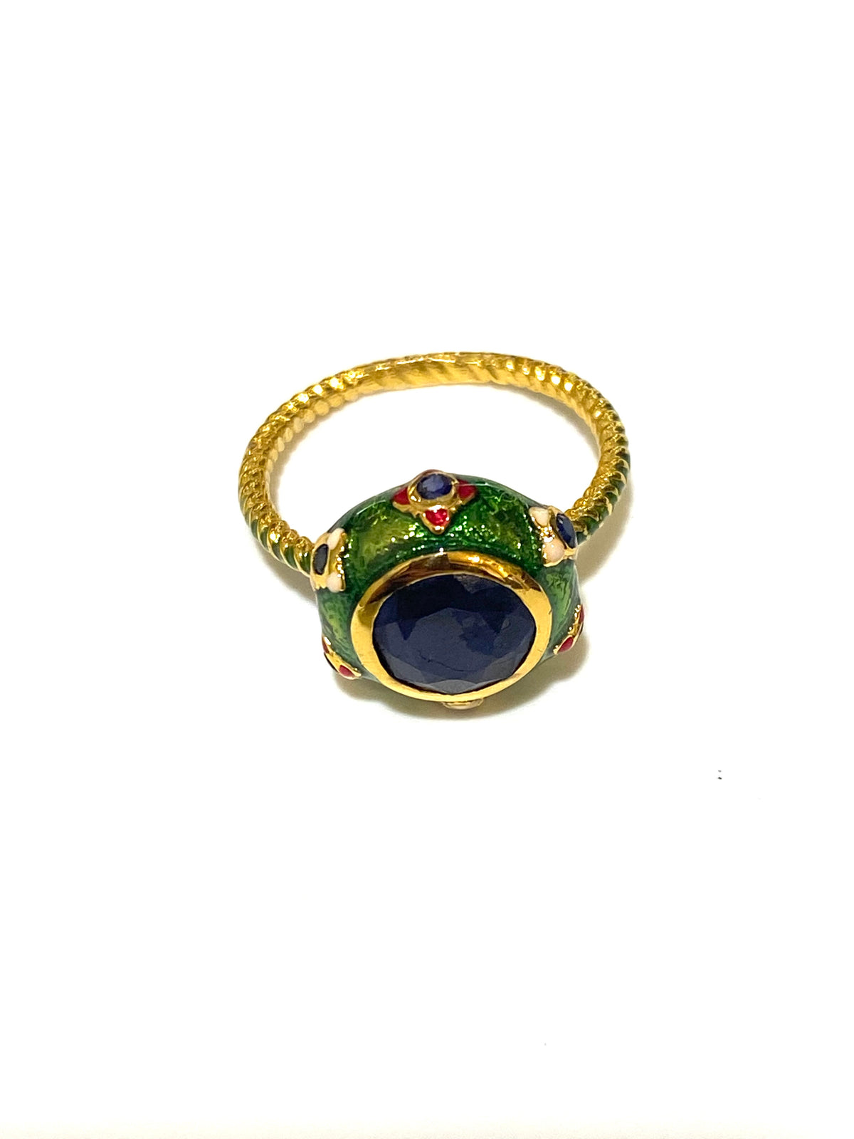 Enamel and Gemstone Ring