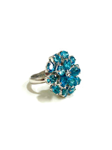 Sterling Silver Blue Zircon Ring