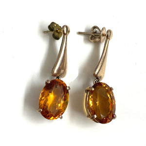 9ct Gold Madeira Citrine Earrings
