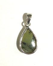 Sterling Silver Small Teardrop Moss Agate Pendant