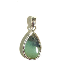 Small Moss Agate Sterling Silver Pendant