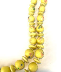 Yellow Beaded Costume Necklace