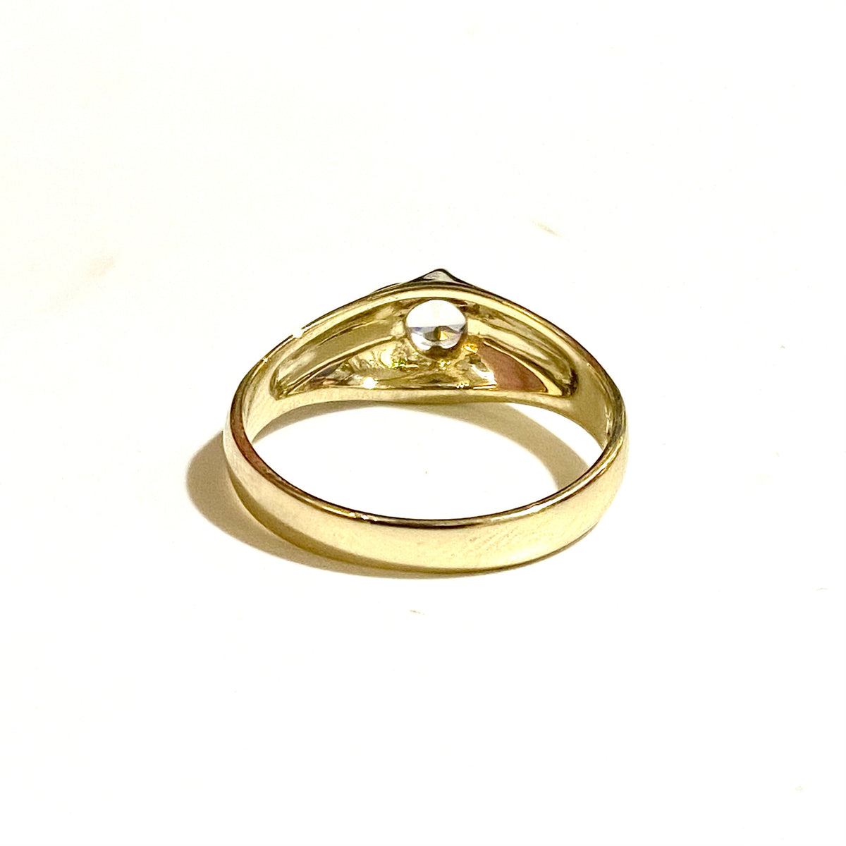 Vintage 9ct Yellow Gold White Spinel Solitaire Ring