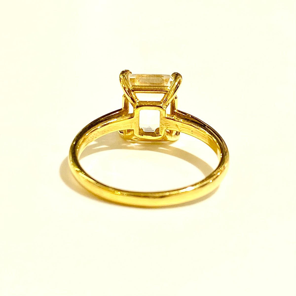 9ct Yellow Gold White Spinel Solitaire Ring