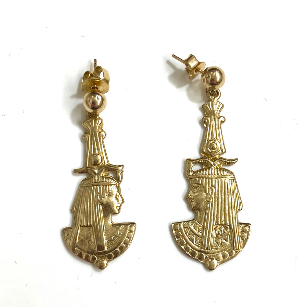 9ct Gold Egyptian Pharaoh Earrings