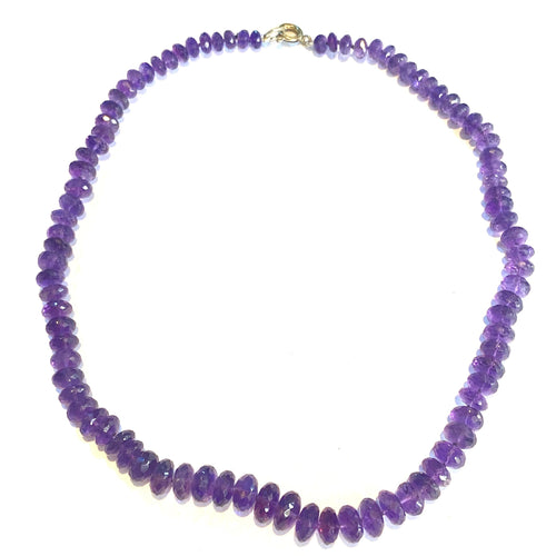 Graduated Amethyst Beaded Necklace