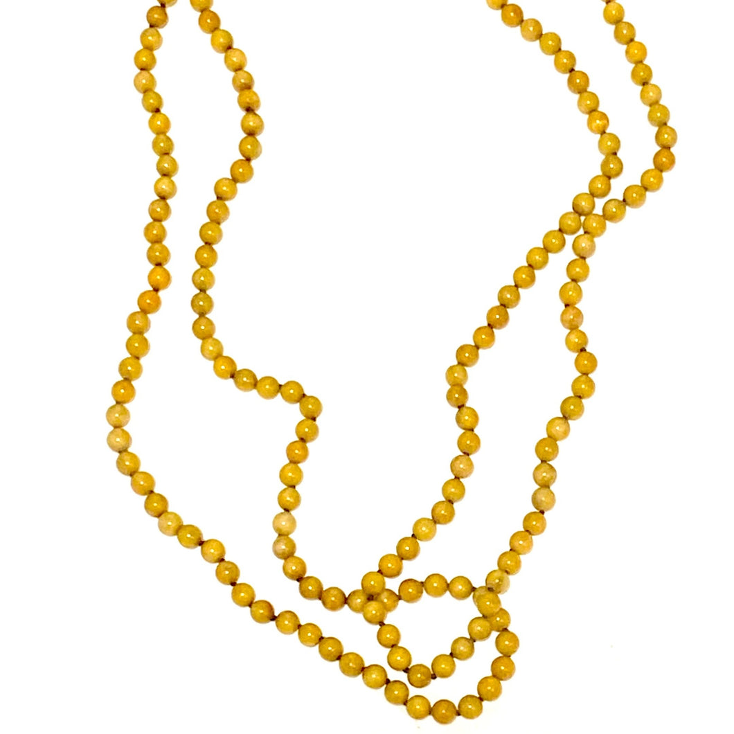 Yellow Agate Beaded Necklace