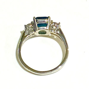 18ct White Gold Sapphire and Diamond Trilogy Ring