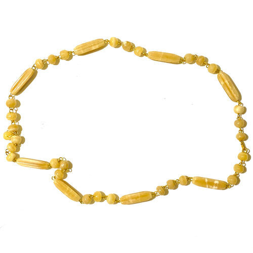 Antique Hand Carved Alabaster Beaded Necklace