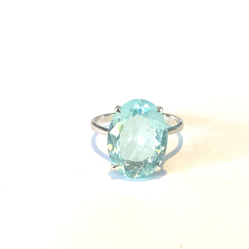 9ct white Gold 6.5ct Aquamarine Ring