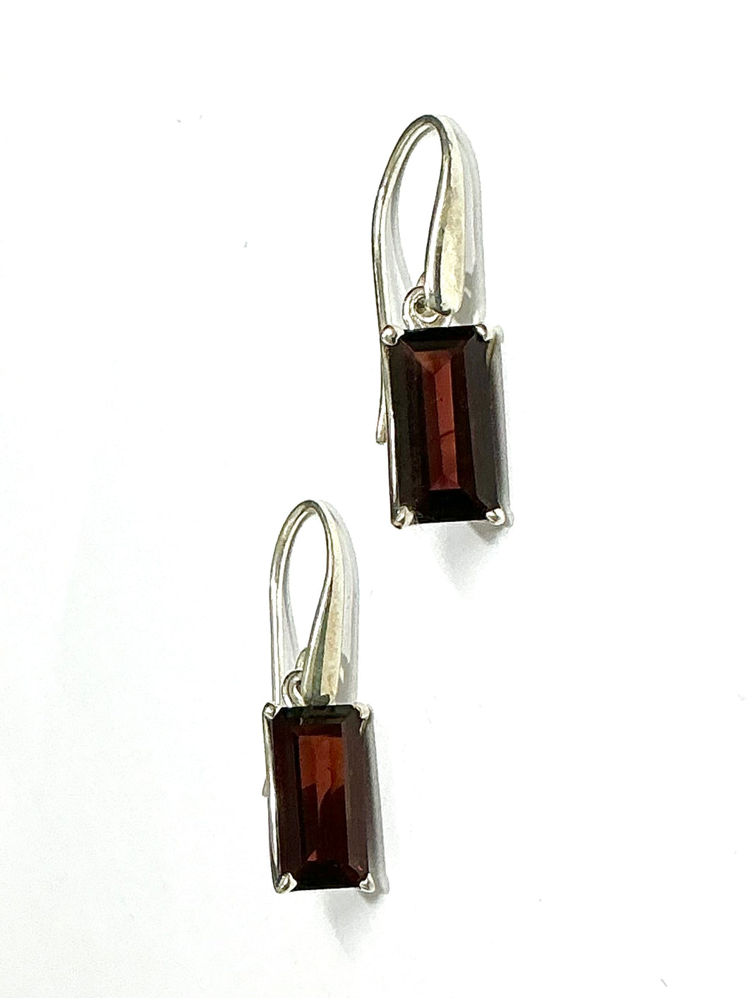 Garnet Sterling Silver Drop Earrings