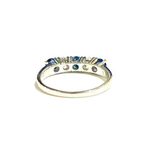 18ct White Gold Sapphire and Diamond Bridge Ring