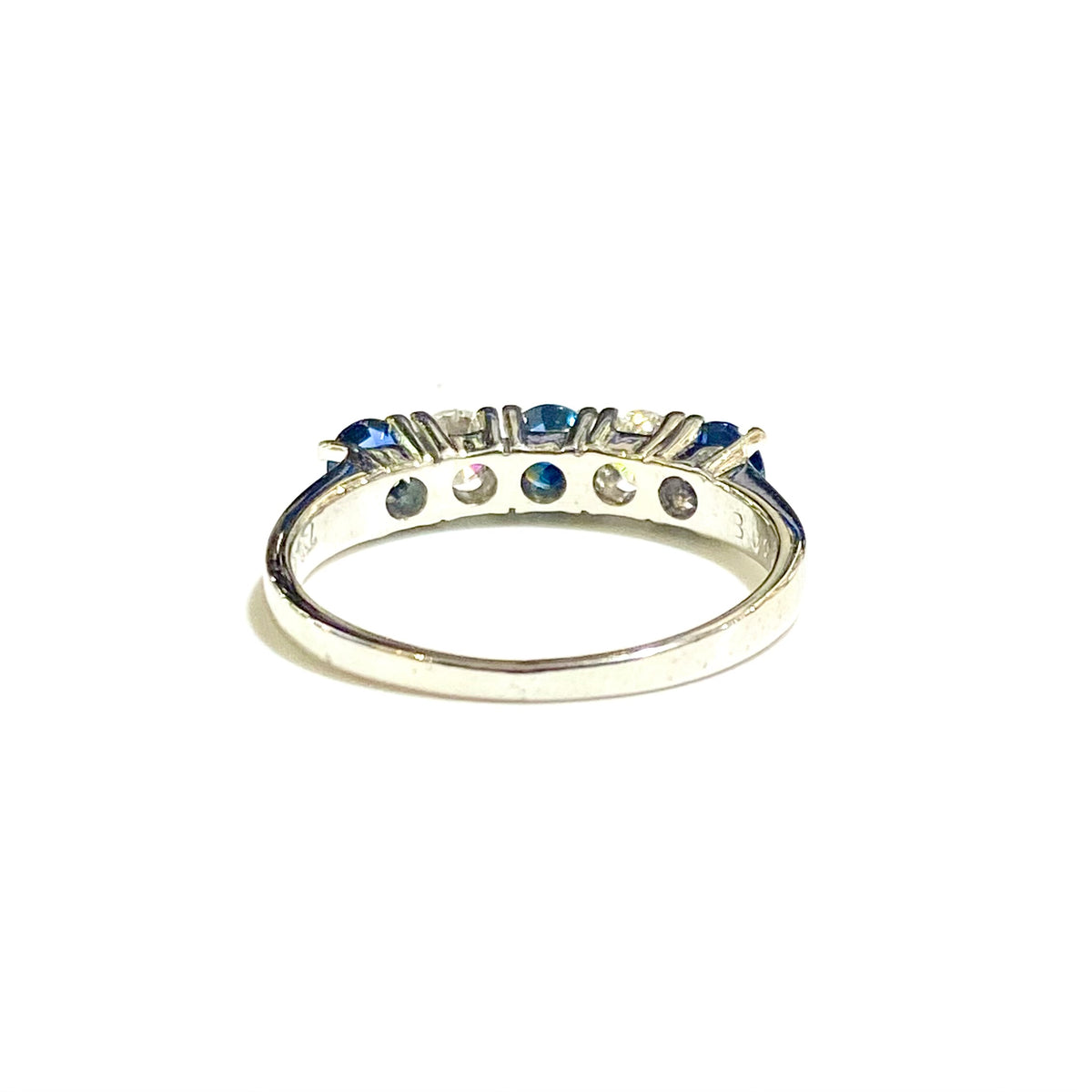 18ct White Gold Sapphire and Diamond Bridge Ring