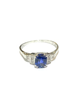 18ct White Gold Sapphire and Diamond Engagement Ring