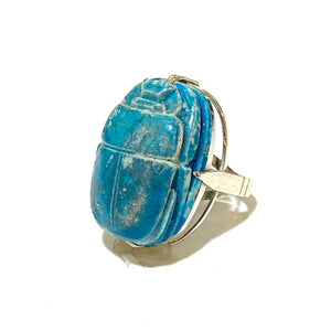 Sterling Silver Scarab Turquoise Ring