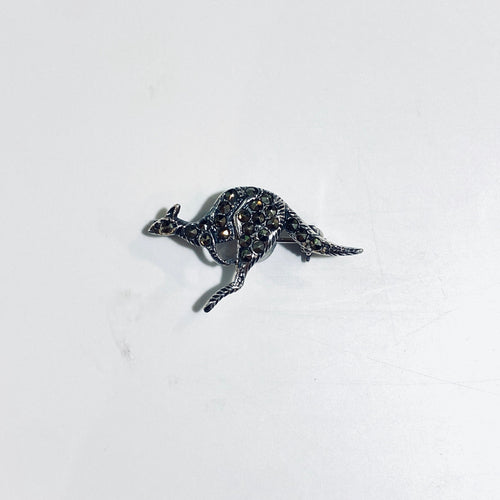 Sterling Silver Marcasite Kangaroo Brooch