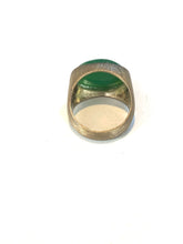 Sterling Silver Cabochon Green Onyx Ring