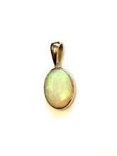 9ct Gold Oval Semi Black Australian Opal Pendant