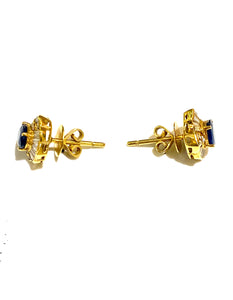 18ct Gold Sapphire and Diamond Earrings