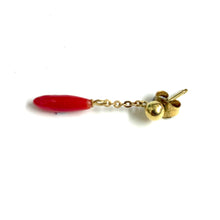 9ct Gold Coral Drop Earrings