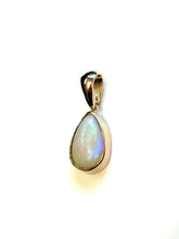 9ct Gold Semi Black Tear Drop Australian Opal Pendant