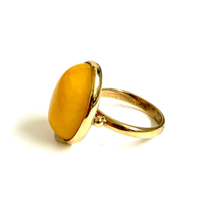 9ct Yellow Gold Amber Ring