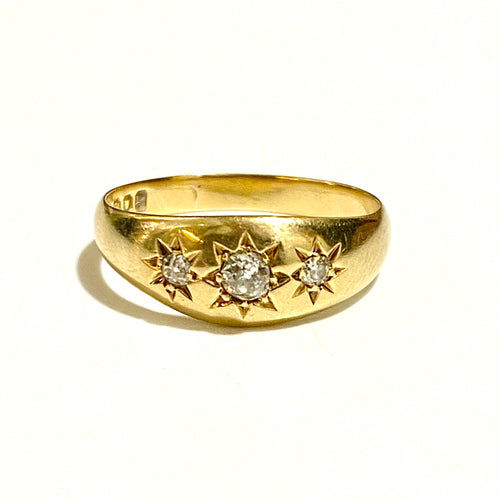 18ct Yellow Gold Diamond Gypsy Set Ring