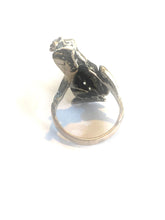 Sterling Silver Frog Reaching Up Ring