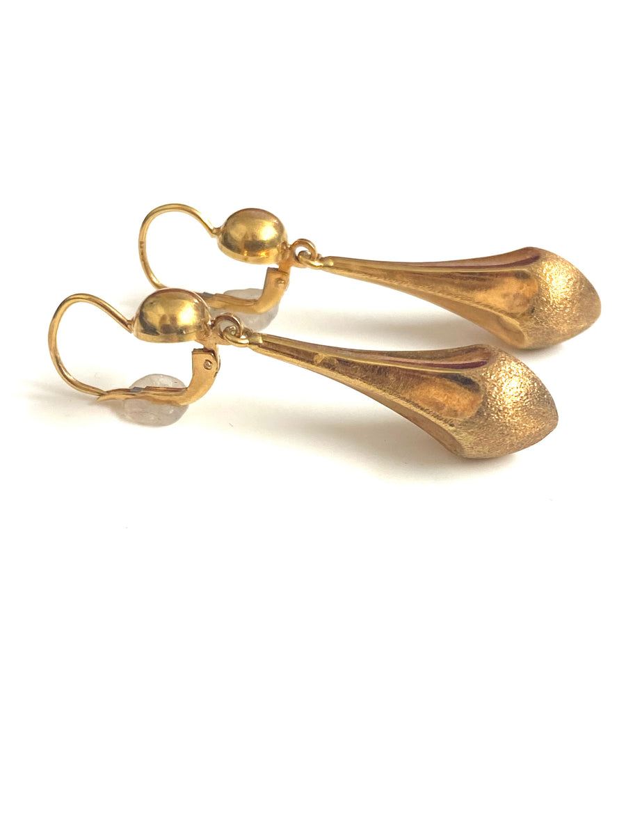 9ct Yellow Gold Continental Clasp Drop Earrings – Tresors Sydney